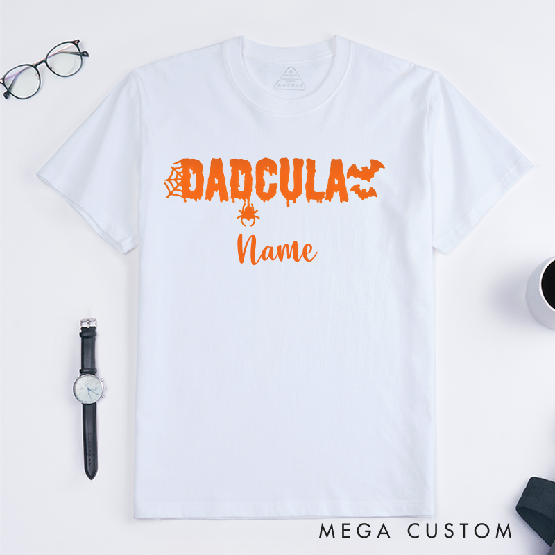 Personalized Halloween Momster and Dadcula Spooky Design Classic T-shirt