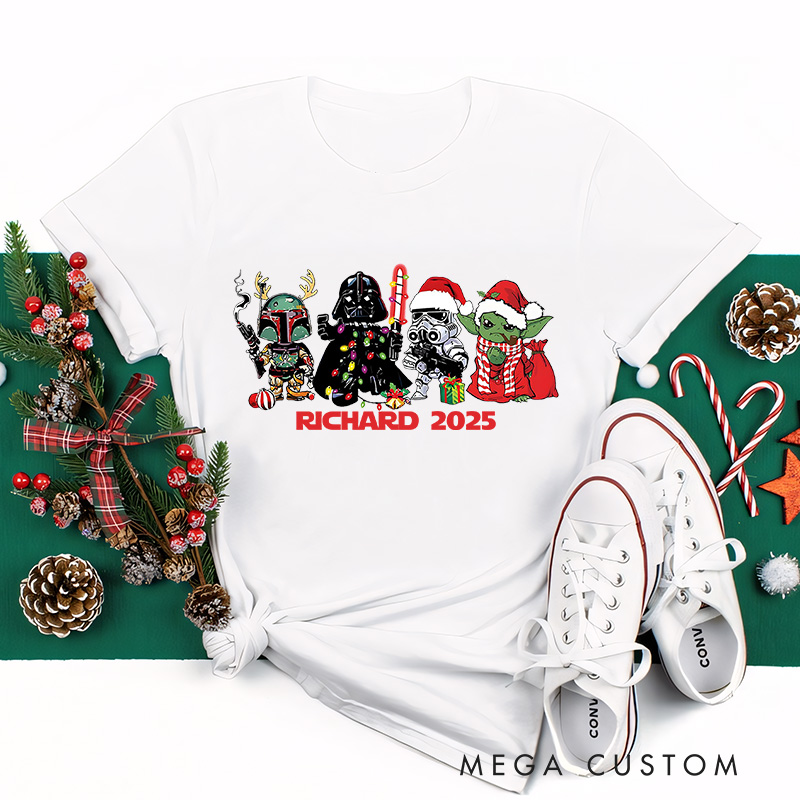 Personalized Star Crew Christmas Classic T-Shirts Galaxy War Film Tshirt Movie Holiday Shirt