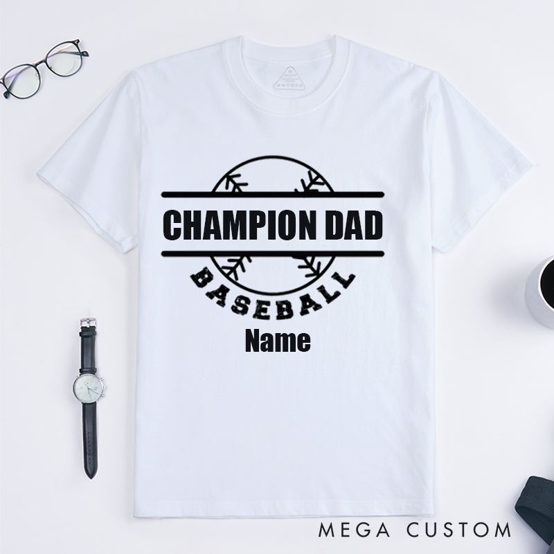 Personalized Father's Day Gift Baseball Champion Dad Fashion Design Classic T-shirt