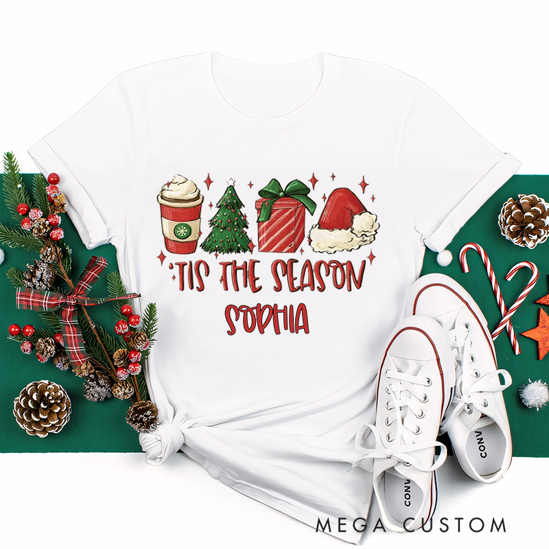 Personalized Classic T-Shirts Christmas Tis the Season Tee