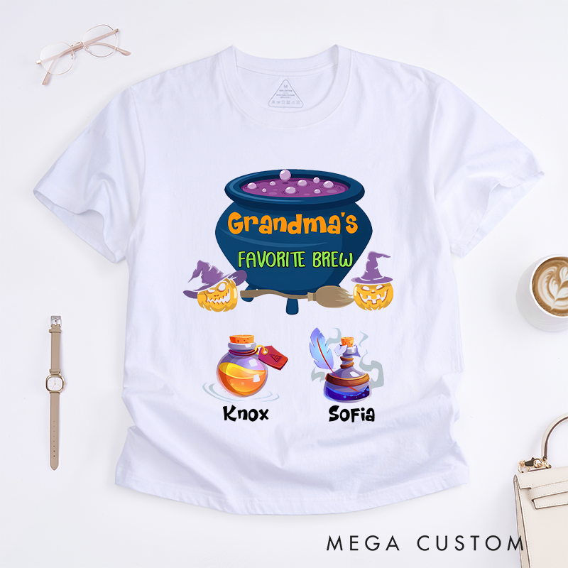 Personalized Mom's Grandma's Favorite Brew Classic T-Shirt Gifts for Mama Grandma