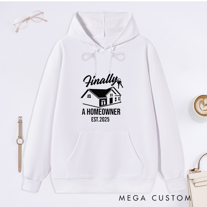 Personalized Hoodie Homeowner Design Custom Year Comfortable Sweatshirt for Housewarming Holiday Gift New Home Theme