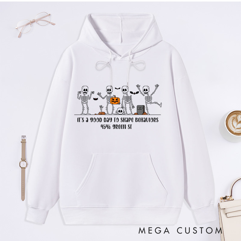 Personalized Hoodie Skeleton Halloween Spooky Season Shirt Halloween Lover Gifts Housewarming Holiday Gift