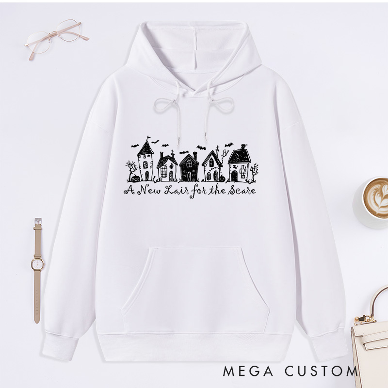 Personalized Cute Haunted House Sweatshirt Halloween Party Hoodie Spooky Season Sweatshirt Halloween Housewarming Gift