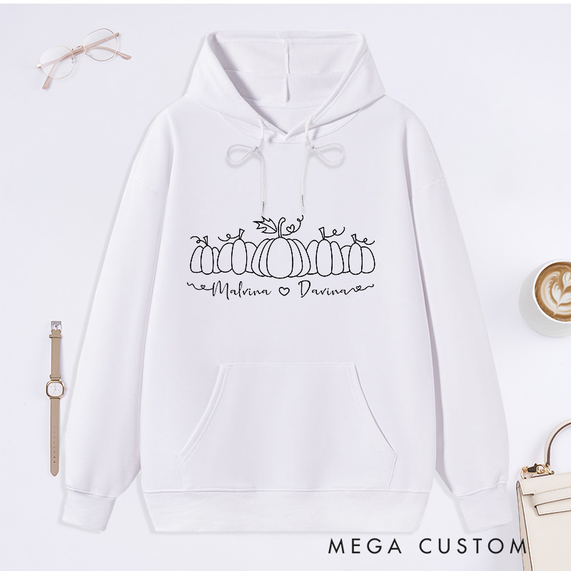 Personalized Halloween Housewarming Sweatshirt Pumpkin Patch Design Custom Names Cozy Fall Theme Comfortable Gift for New Homeowners