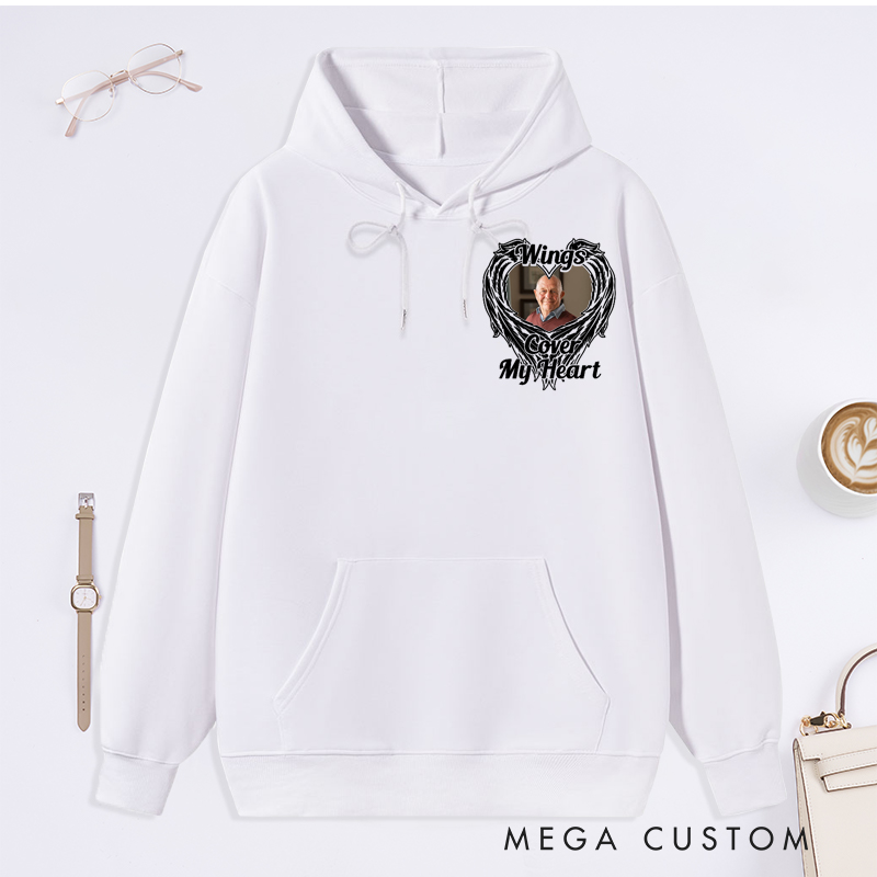 Personalized Memorial Photo Hoodie Custom Funeral Photo Remembrance Sympathy Sweatshirt for Loss of Father or Loved One Condolence Gift