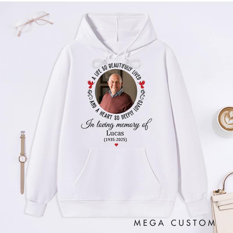 Personalized Memorial Photo Hoodie Custom Funeral Photo Hoodie Rest in Peace Memory Hoodie Remembrance Sweatshirt 