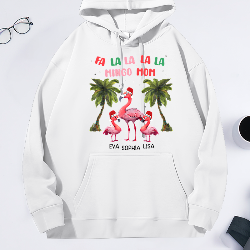 Personalized Christmas Family Reunion Theme Flamingo Mom Classic Hoodie
