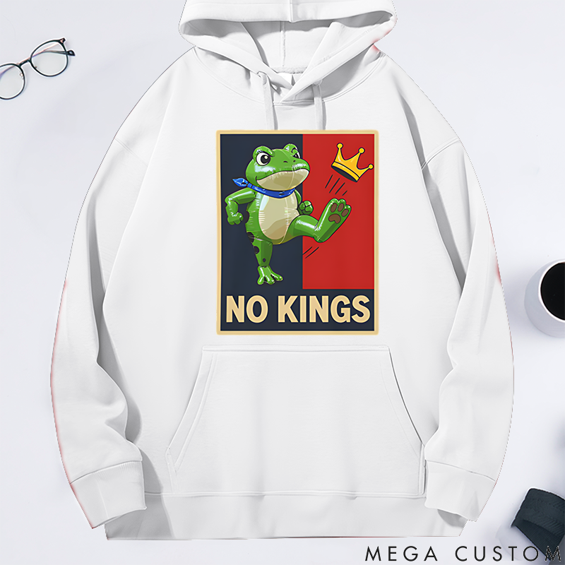 Personalized Classic Hoodie Portland Frog Protest No Kings in America Theme