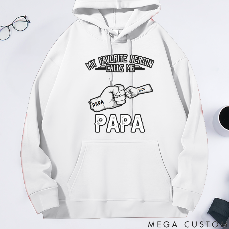 Personalized Classic Hoodie Best Dad Ever Fist Bump Design