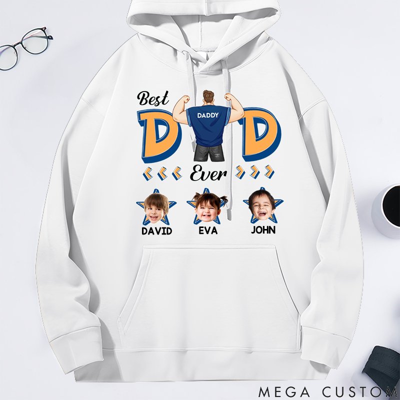 Personalized Classic Hoodie Super Dad Ever Star Theme