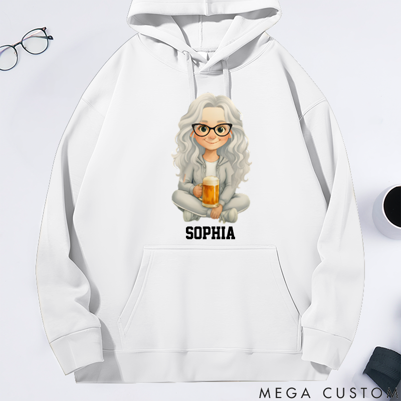 Personalized Classic Hoodie Watercolor Style Trendy Grandparents Love Beer the Most