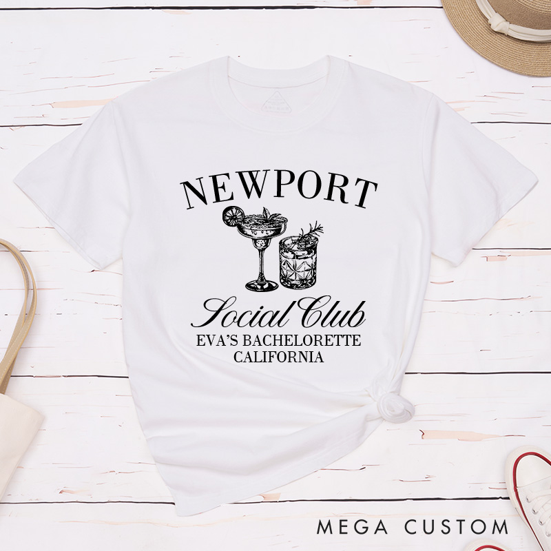 Personalized Bride Cocktail Social Club Matching T-Shirt Bridesmaid The Bach T-Shirt Bride's Crew T-Shirt Wedding Bachelorette Party Gift