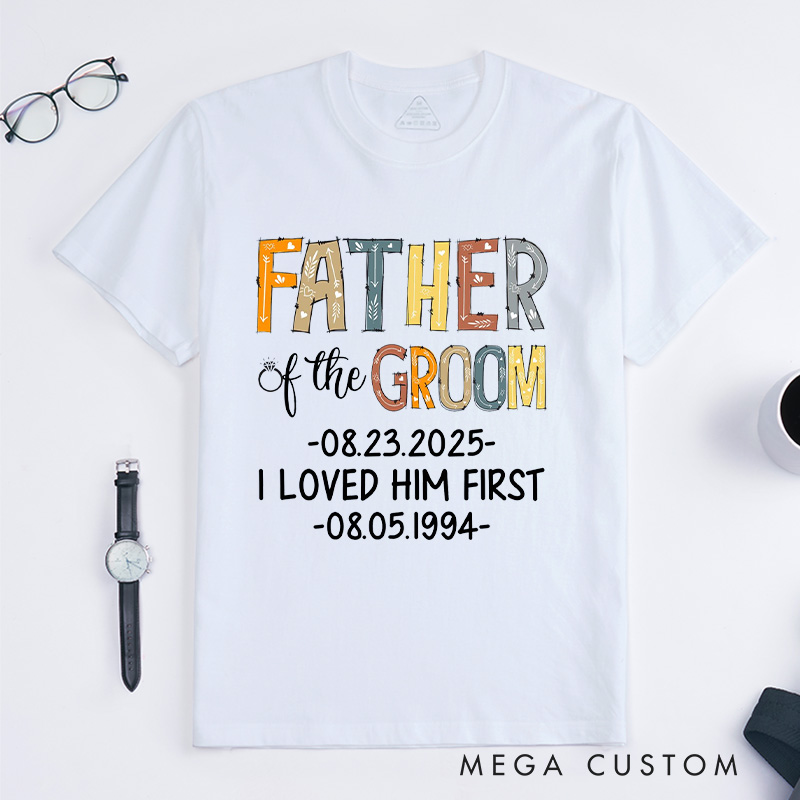 Personalized Father of the Groom Keepsake Design Shirt Colorful Dad Gift for Groom Father Wedding Favors Shirt for Groom Dad