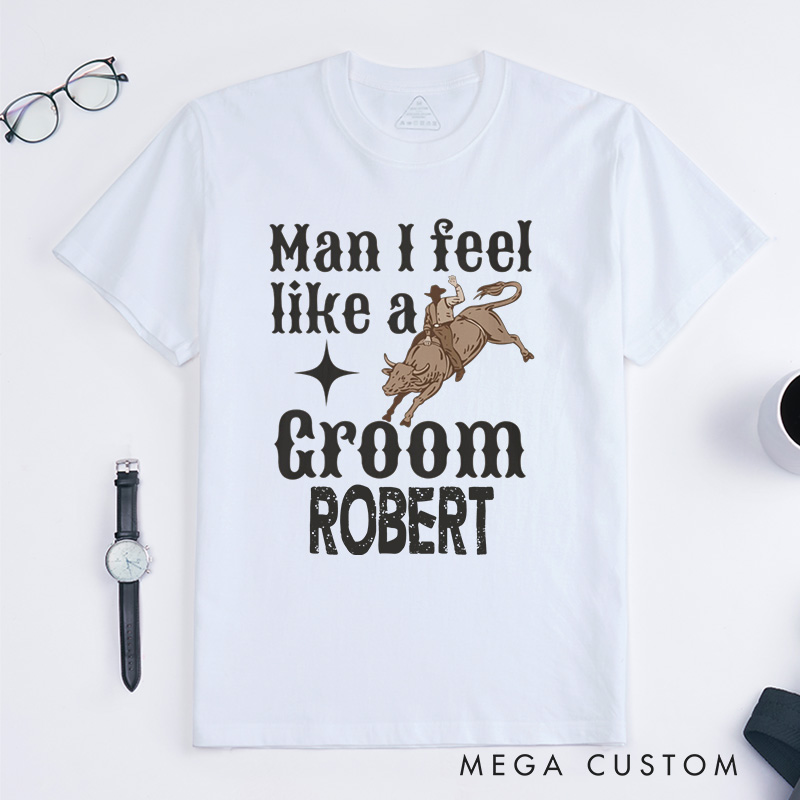 Personalized Rodeo-Themed Bachelor Party T-Shirts “Let's Go Boys!” Groomsman T-Shirt Wedding Party Favors Shirt Western Stag Tees