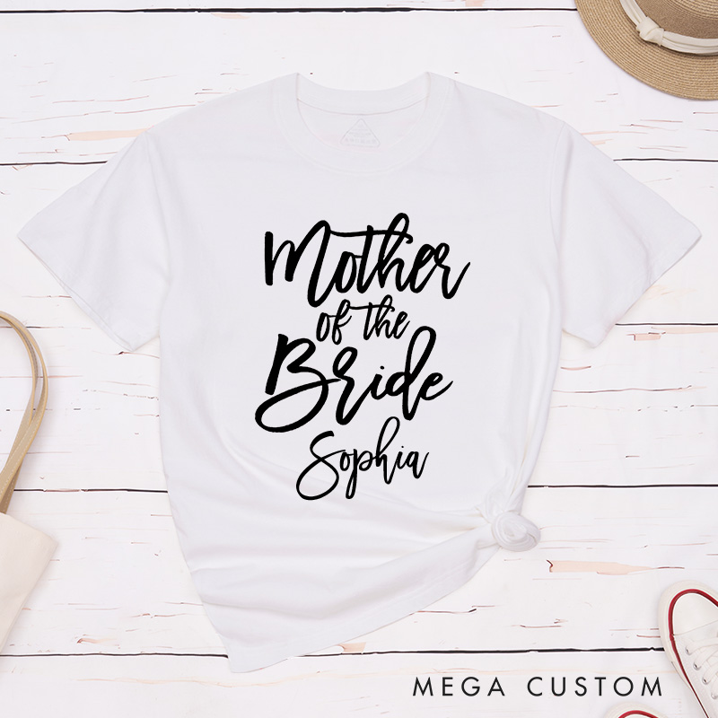 Personalized Modern Mother of the Bride MOB Matching T-Shirt Mother of the Groom MOG T-Shirt Wedding Day T-Shirt Bachelorette Party Gift
