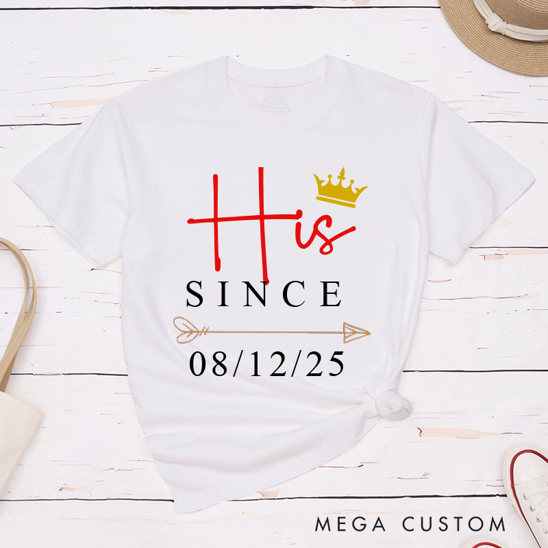 Personalized Couple Anniversary T-Shirt His & Hers Royal Love Anniversary Shirts Boyfriend Girlfriend Anniversary Tees for Couple