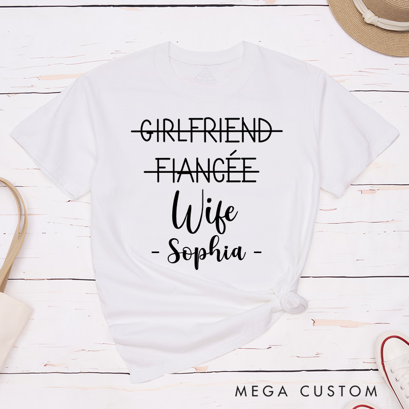 Personalized Couple Hubby and Wifey Matching T-Shirt Valentine's Day Mr. and Mrs. T-Shirt for Husband Wife Boyfriend Girlfriend Gift