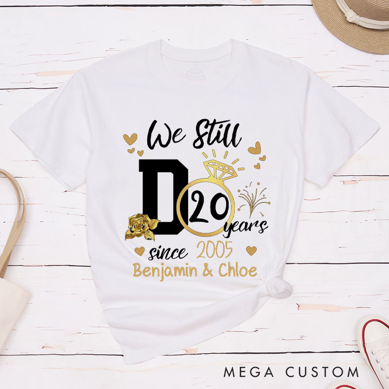 Personalized Couple 20th Anniversary T-Shirt We Still Do 20 Years Anniversary T-Shirts for Couple Wife Husband Gift Tees