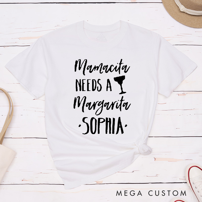 Personalized Mamacita Needs a Margarita Matching T-Shirt Mother of the Bride T-Shirt MOB Wedding T-Shirt MOG Bachelorette Party Gift