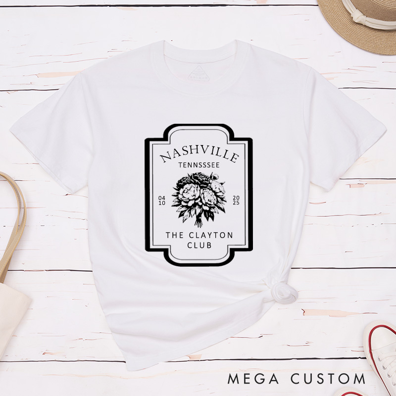 Personalized Floral Themed Wedding Logo Nwelweds Matching Wedding Couple Classic T-Shirt