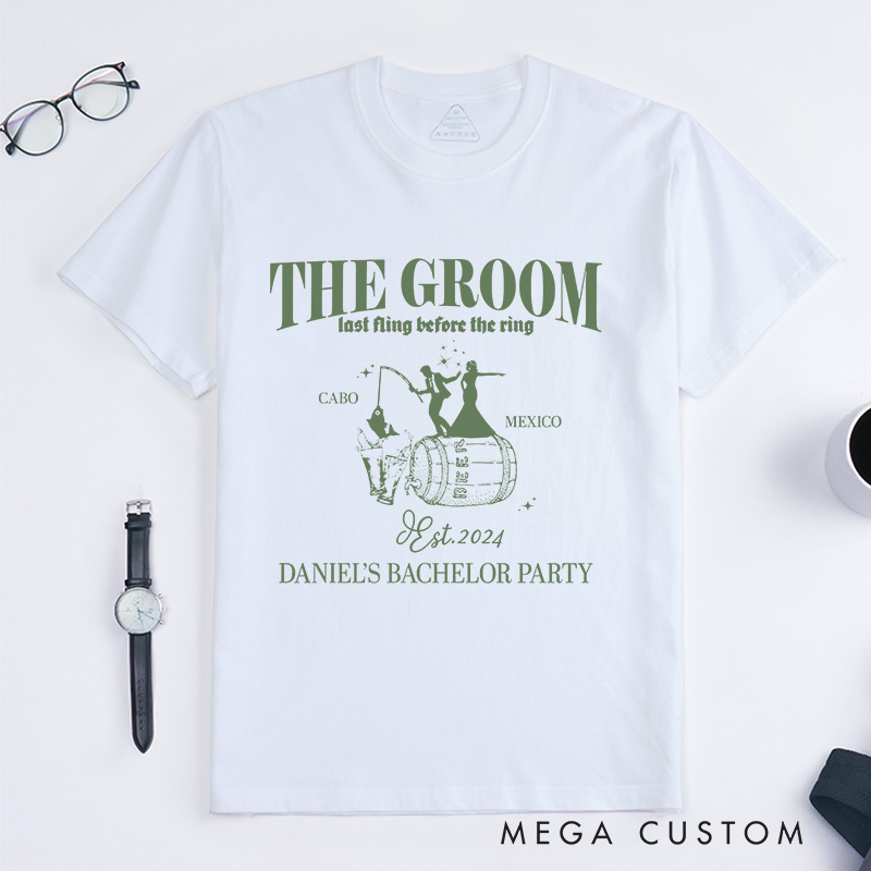 Personalized Bachelor Party T-Shirts Groom Team Shirts Best Man Bachelor Party T-Shirts Whiskey Lovers Tops Groomsmen Gift For Men
