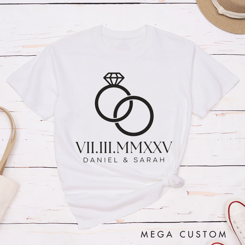 Personalized Couple Anniversary T-Shirt Timeless Love Anniversary Shirts Romantic Couple T-Shirts for Boyfriend Girlfriend Wife Husband