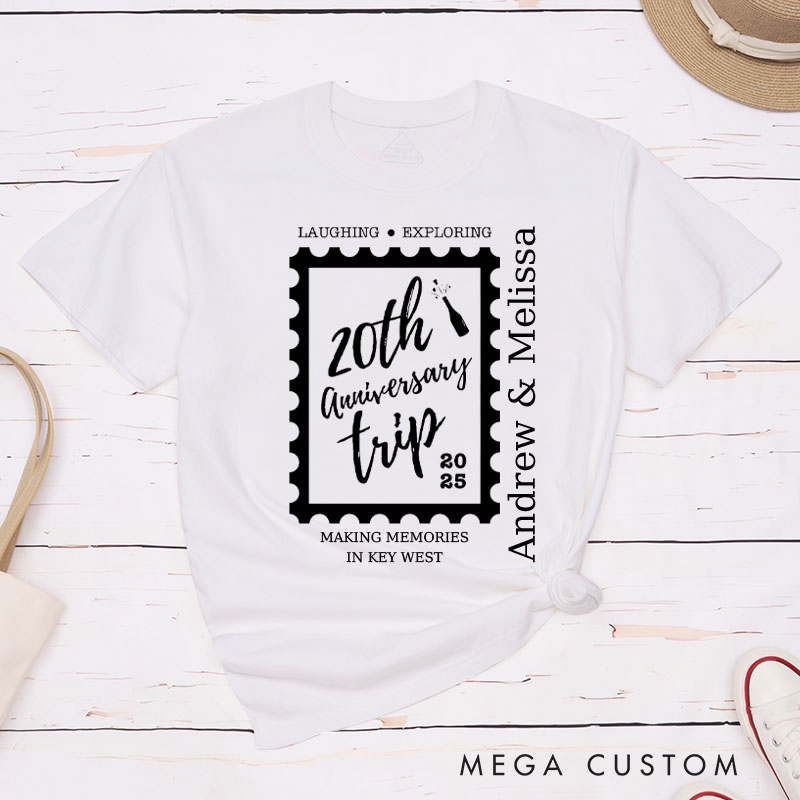 Personalized Couple 60th Anniversary T-Shirt 20th Anniversary Trip Key West Memories Anniversary Shirt Couple Gift Tee for Husband Wife