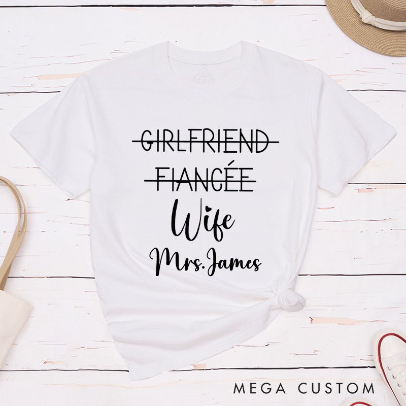Personalized Playful Relationship Upgrade Husband and Wife Newlyweds Wedding Couple Classic T-Shirt
