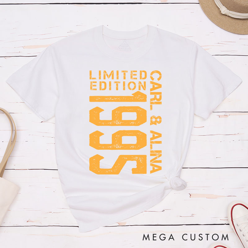 Personalized Couple 30th Anniversary T-Shirt Limited Edition 1995 Anniversary Shirt for Couples Wife Husband Gift Tees for Her Him