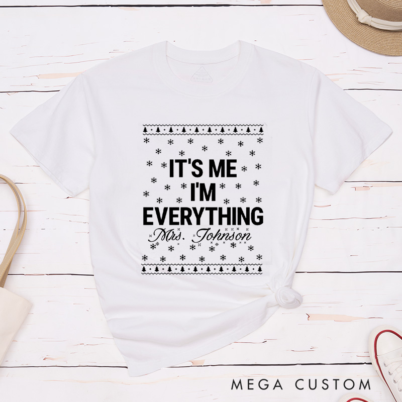 Personalized Playful Everything I Want for Christmas Matching Couple Classic T-Shirt
