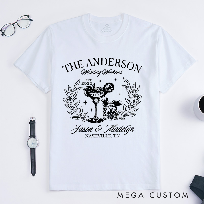 Personalized Couple Wedding Weekend T-Shirt Wife Husband Wedding Anniversary Gift Shirt Anniversary Gift For Her Him