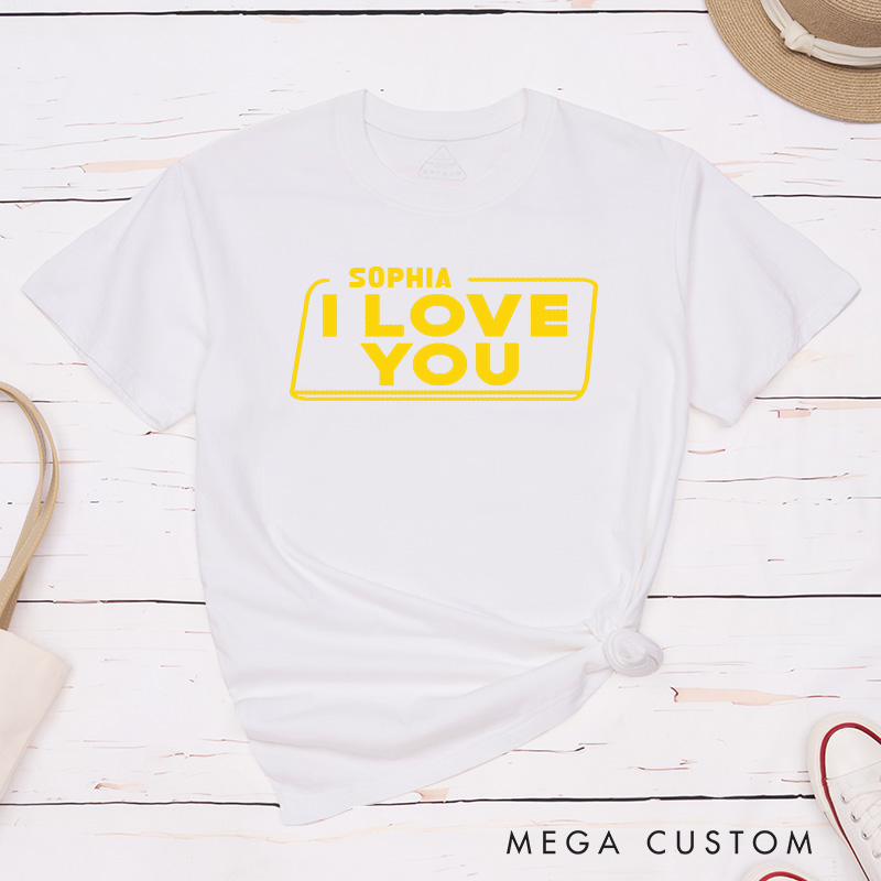 Personalized Couple Iconic I Love You and I Know Matching T-Shirt with Name Valentine's Day T-Shirt for Husband Wife Boyfriend Girlfriend Gift