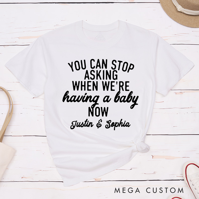 Personalized Couple We’re Pregnant But Mostly Her Matching T-Shirt Valentine's Day Classic T-Shirt for Husband Wife Wifey Hubby Gift