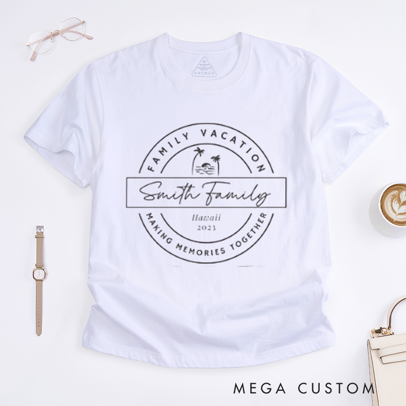 Personalized Matching Family Beach Vacation Shirts Perfect for Hawaii Trips Classic T-shirt