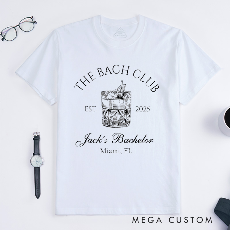 Personalized The Bach Club T-Shirt Groomsman Bachelor Party Shirts Groomsman Proposal Tops Wedding Favors Shirt for Groom Groomsman