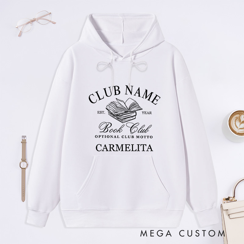 Personalized Book Club Classic Hoodies Reading Club Hoodies Custom Bookish Hoodies with Name Librarian Gift Book Lover Gift for Reader