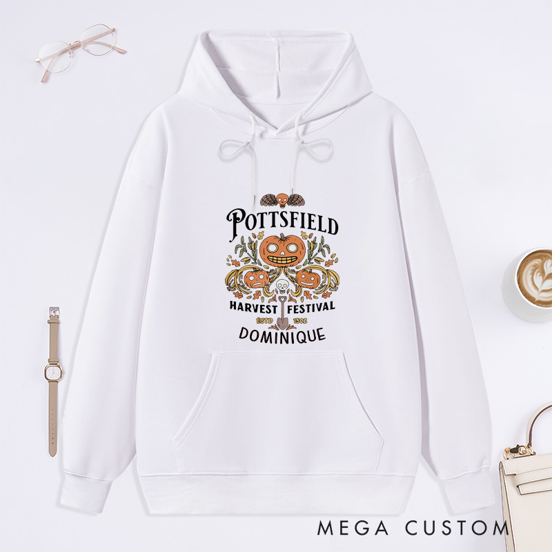 Personalized Pottsfield Harvest Festival Classic Hoodies Halloween Hoodies with Name Plant Lover Gift Gardening Lover Gift for Gardener Halloween Gift