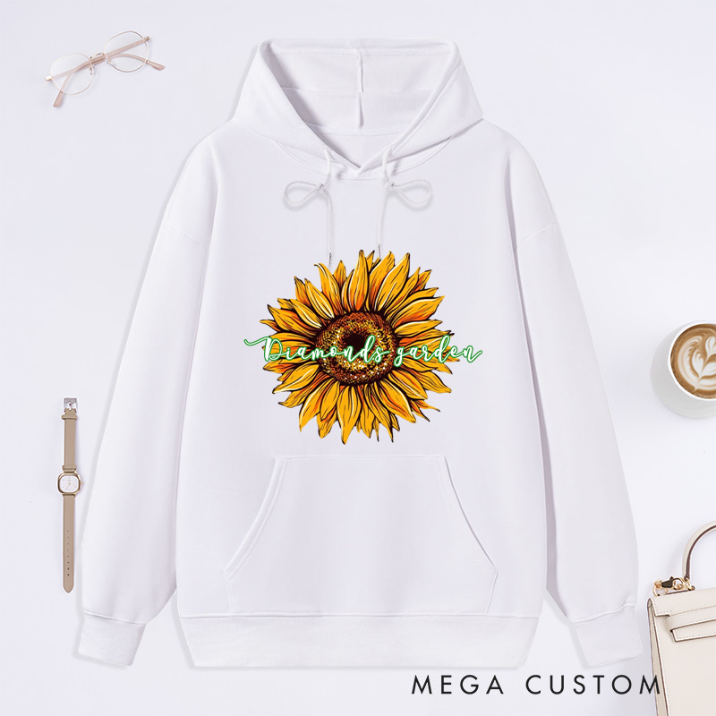 Personalized Sunflower Classic Hoodies Custom Hoodies with Name Plant Lover Gift Gardening Lover Gift for Gardener Gift