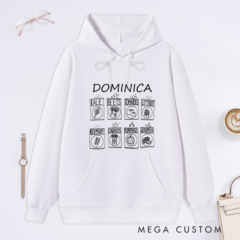 Personalized Garden Classic Hoodies Custom Hoodies with Name Plant Lover Gift Gardening Lover Gift for Gardener Gift