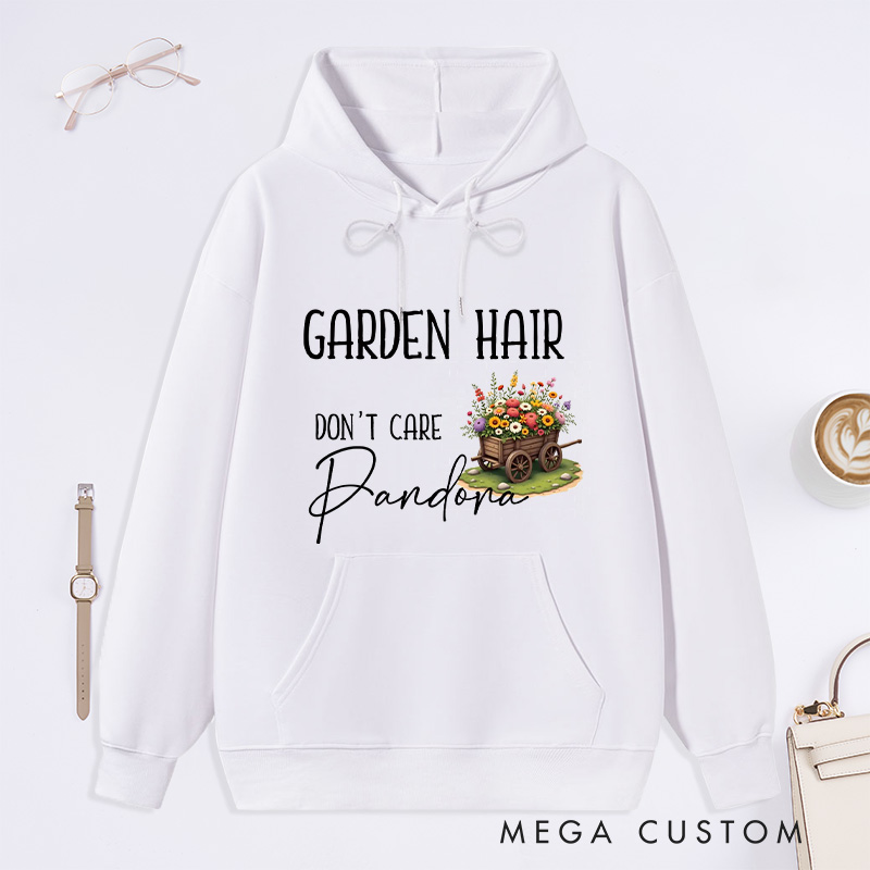 Personalized Garden Hair Don't Care Classic Hoodies Custom Hoodies with Name Plant Lover Gift Gardening Lover Gift for Gardener Gift
