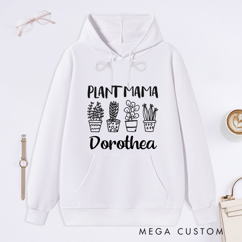 Personalized Plant Mama Classic Hoodies Custom Crazy Plant Lady Hoodies with Name Plant Lover Gift Gardening Lover Gift for Gardener Gift