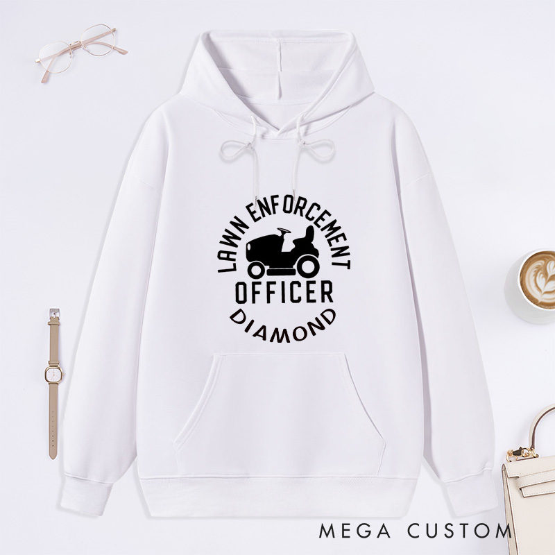 Personalized Lawn Enforcement Classic Hoodies Men's Hoodies with Name Plant Lover Gift Gardening Lover Gift for Gardener Gift