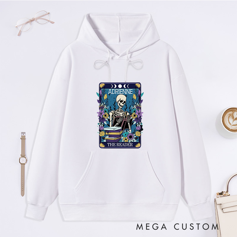 Personalized The Reader Classic Hoodies Custom Book Lover Hoodies with Name Reading Hoodies Librarian Gift Book Lover Gift for Reader