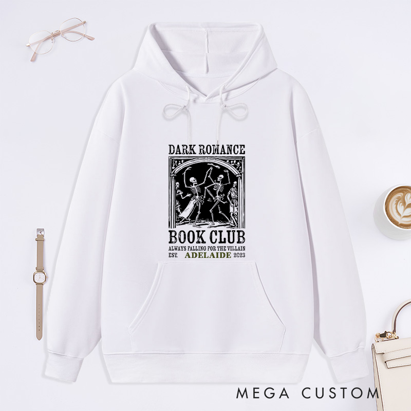 Personalized Dark Romance Book Club Classic Hoodies Custom Book Lover Hoodies with Name Reading Hoodies Librarian Gift Book Lover Gift for Reader