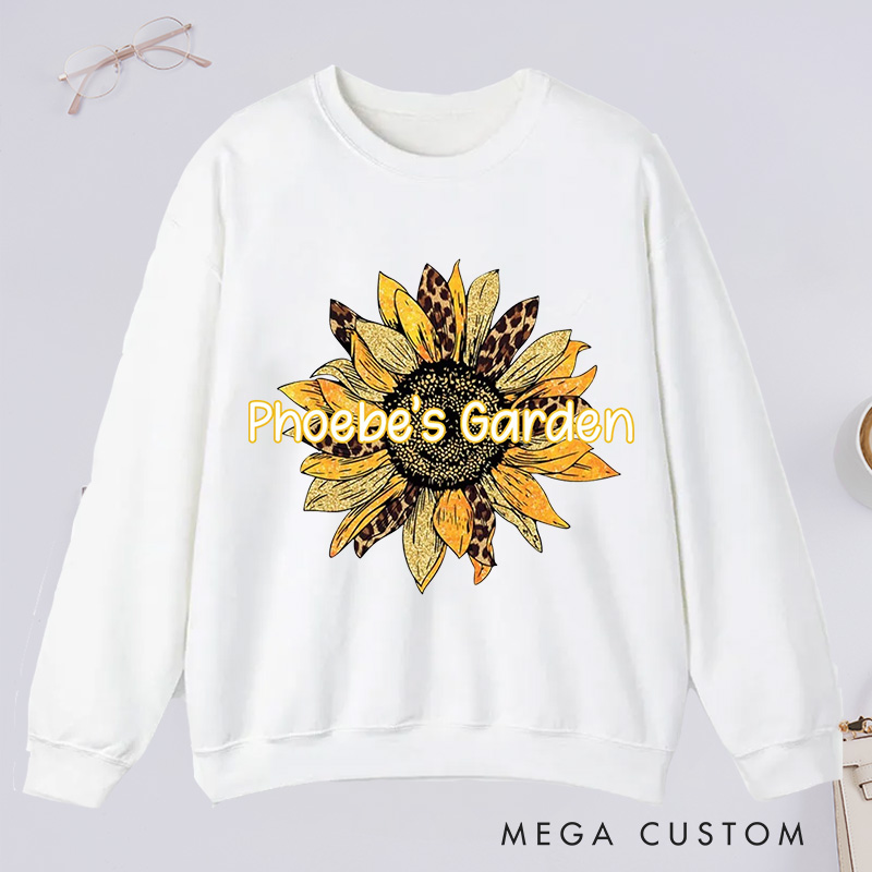 Personalized Sunflower Classic Sweatshirts with Name Gardener Sweatshirt Plant Lover Gift Gardening Lover Gift for Gardener Gift