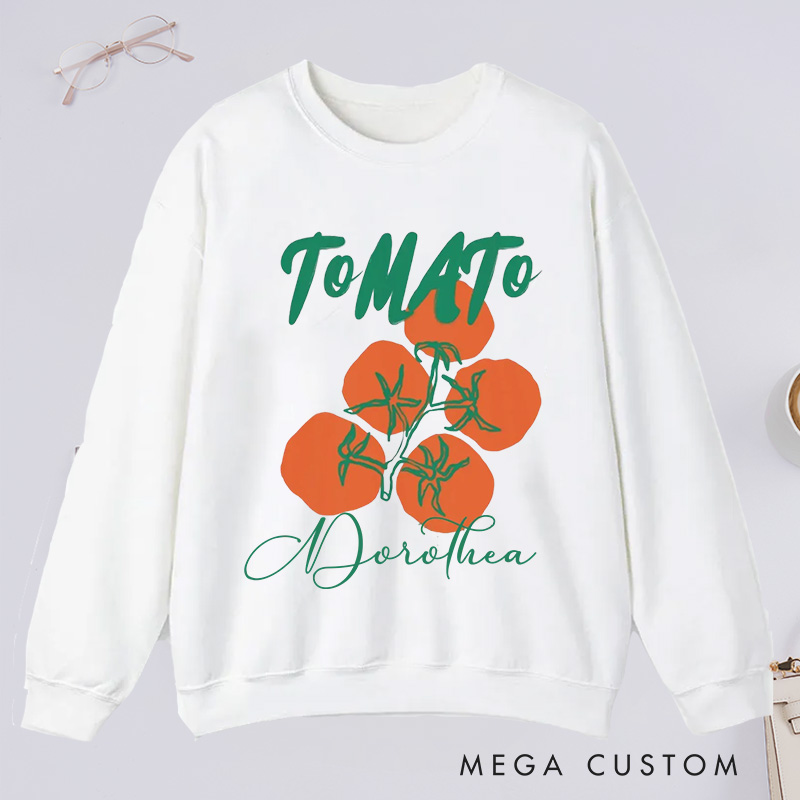 Personalized Tomato Classic Sweatshirts  Farmers Market Sweatshirt Gardener Sweatshirt with Name Plant Lover Gift Gardening Lover Gift