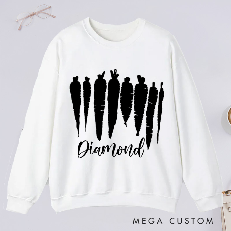 Personalized Carrot Classic Sweatshirts Wildflowers Food Sweatshirt Vegetable Sweatshirt Plant Lover Gift Gardening Gifts Farmer Gift