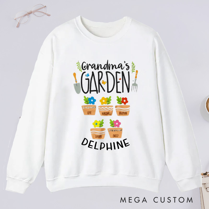 Personalized Grandma's Garden Classic Sweatshirts Grandma Sweatshirt Nana Sweatshirt Grandma Gift Gardening Gifts Mother's Day Gift