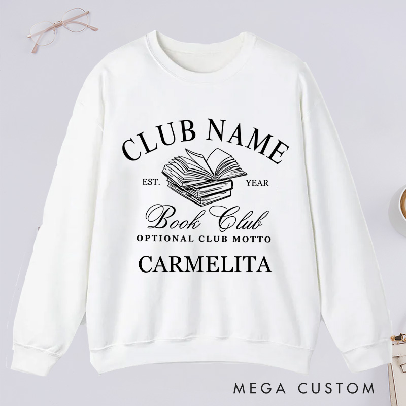 Personalized Book Club Classic Sweatshirts Custom Bookish Sweatshirt with Name Reading Club Sweatshirt Book Lover Gift Librarian Gift Reading Gift